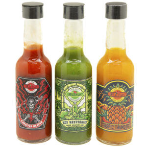 Salsa  Picante Tropic Thunder, Hot Kryptonite y Carolina Reaper Malpais unidad